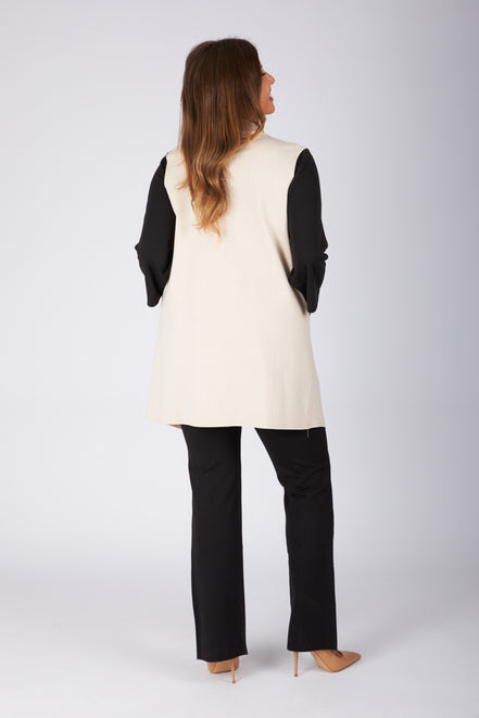 Gilet Barcelona punto milano avorio delavè