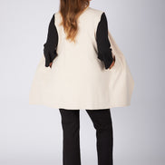 Gilet Barcelona punto milano avorio delavè