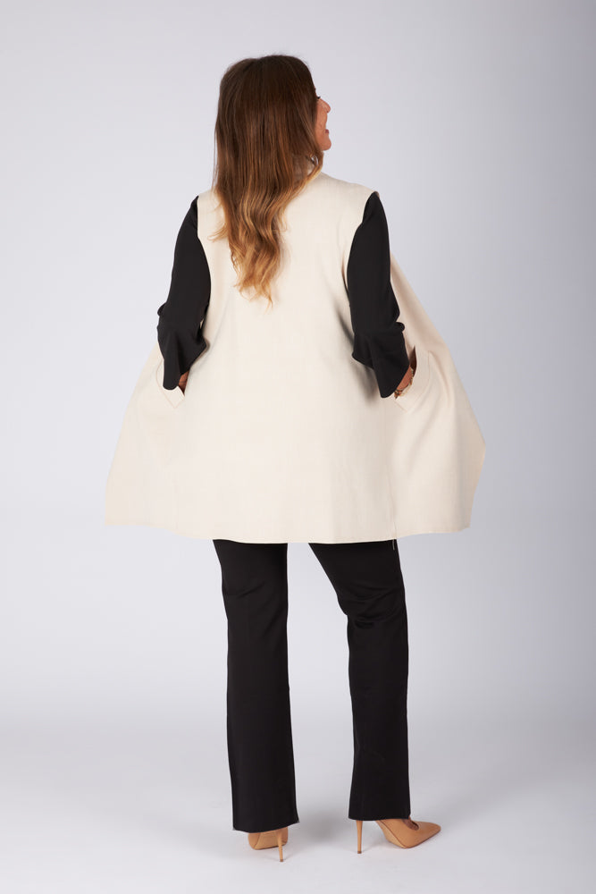 Gilet Barcelona punto milano avorio delavè