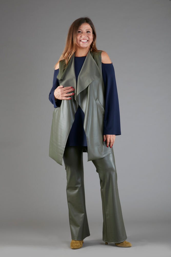 Gilet Barcelona ecopelle fango