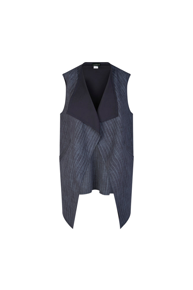 Gilet Barcelona gessato blu delavè
