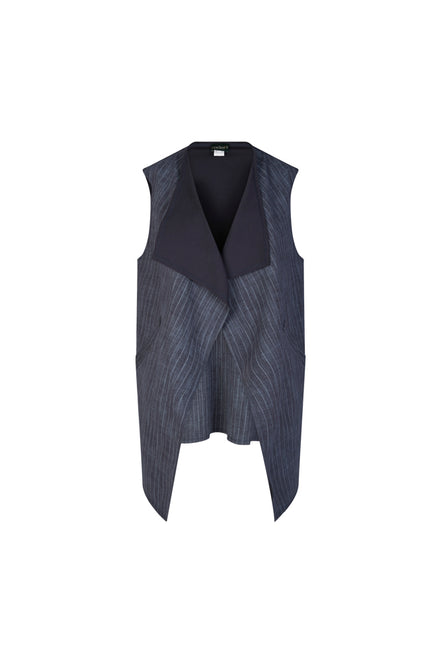 Gilet Barcelona gessato blu delavè
