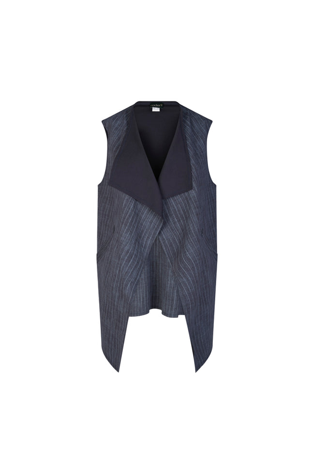 Gilet Barcelona gessato blu delavè