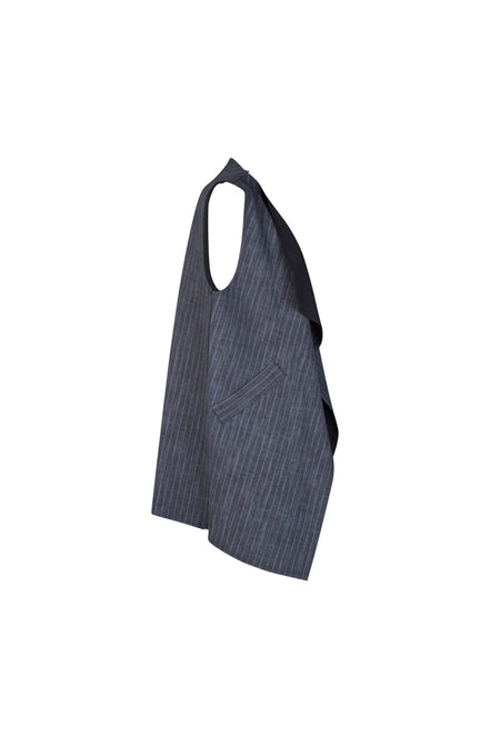 Gilet Barcelona gessato blu delavè