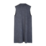 Gilet Barcelona gessato blu delavè