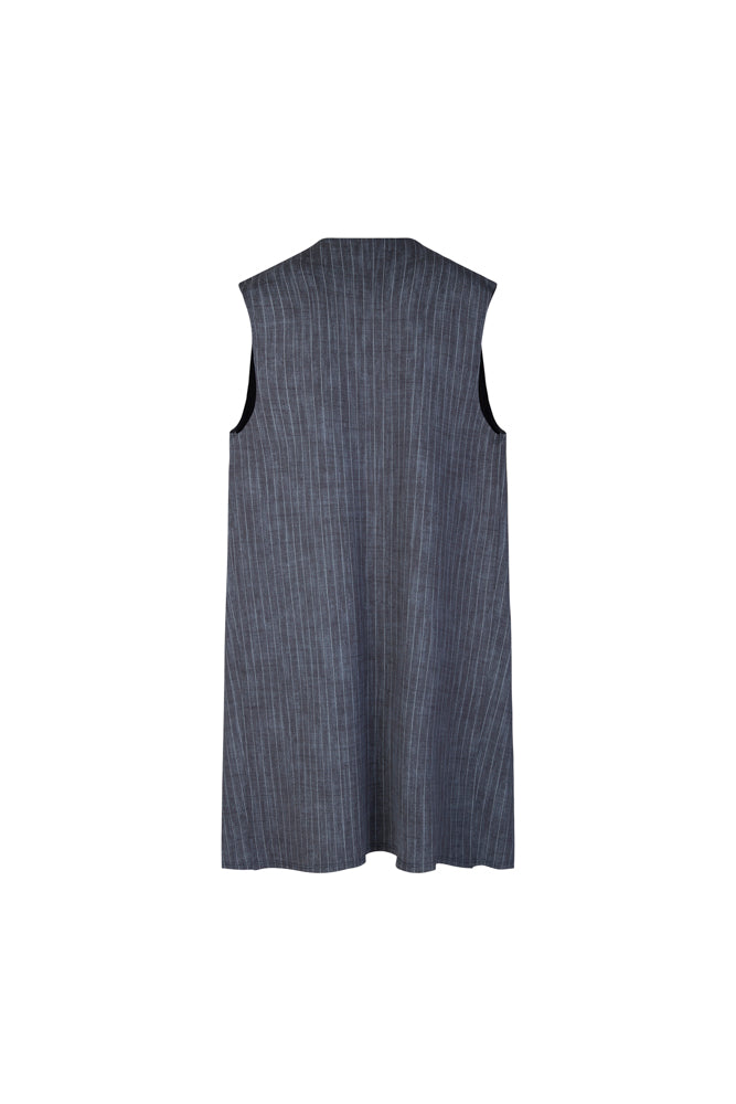 Gilet Barcelona gessato blu delavè