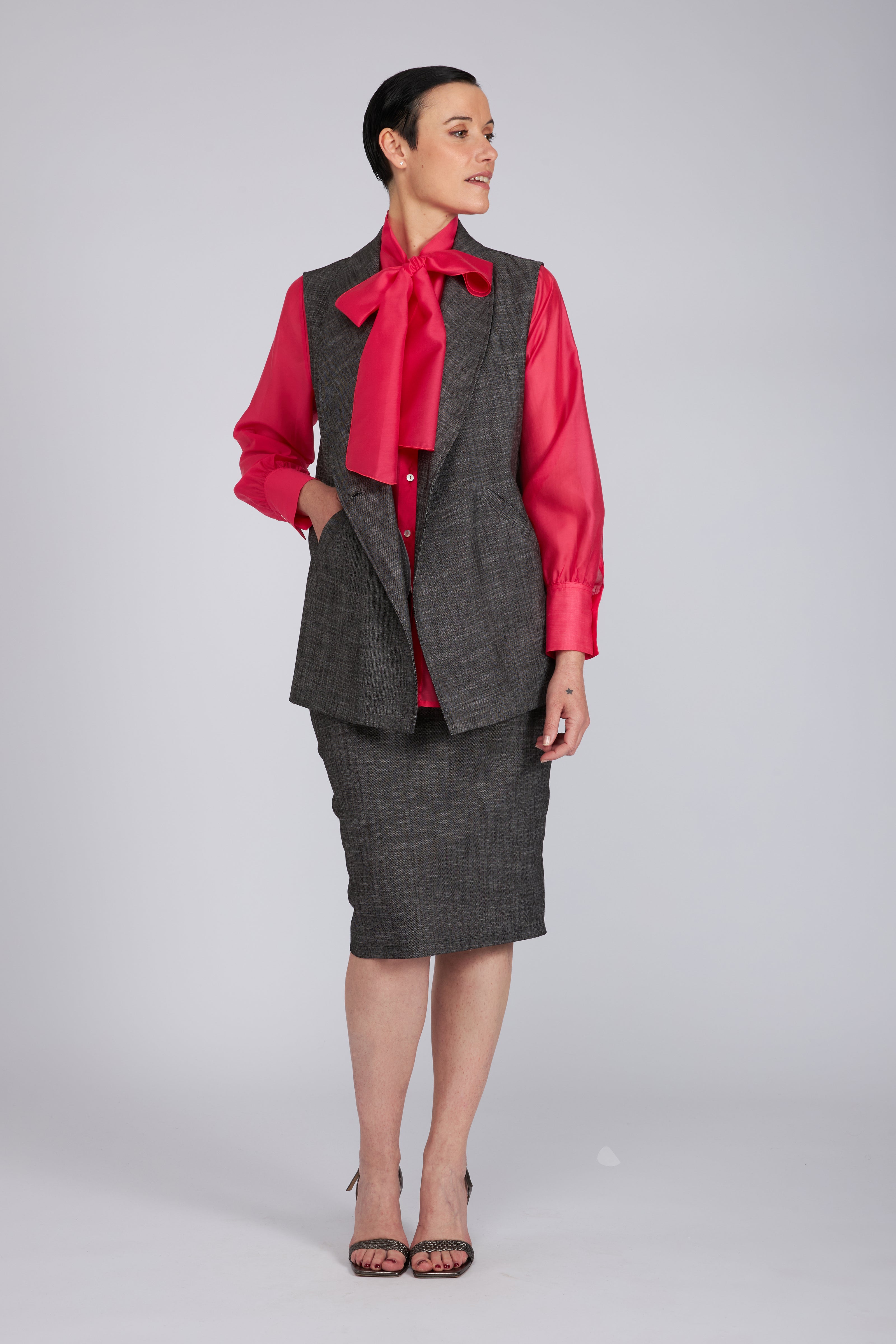 Look fiocco Fuxia e Antracite