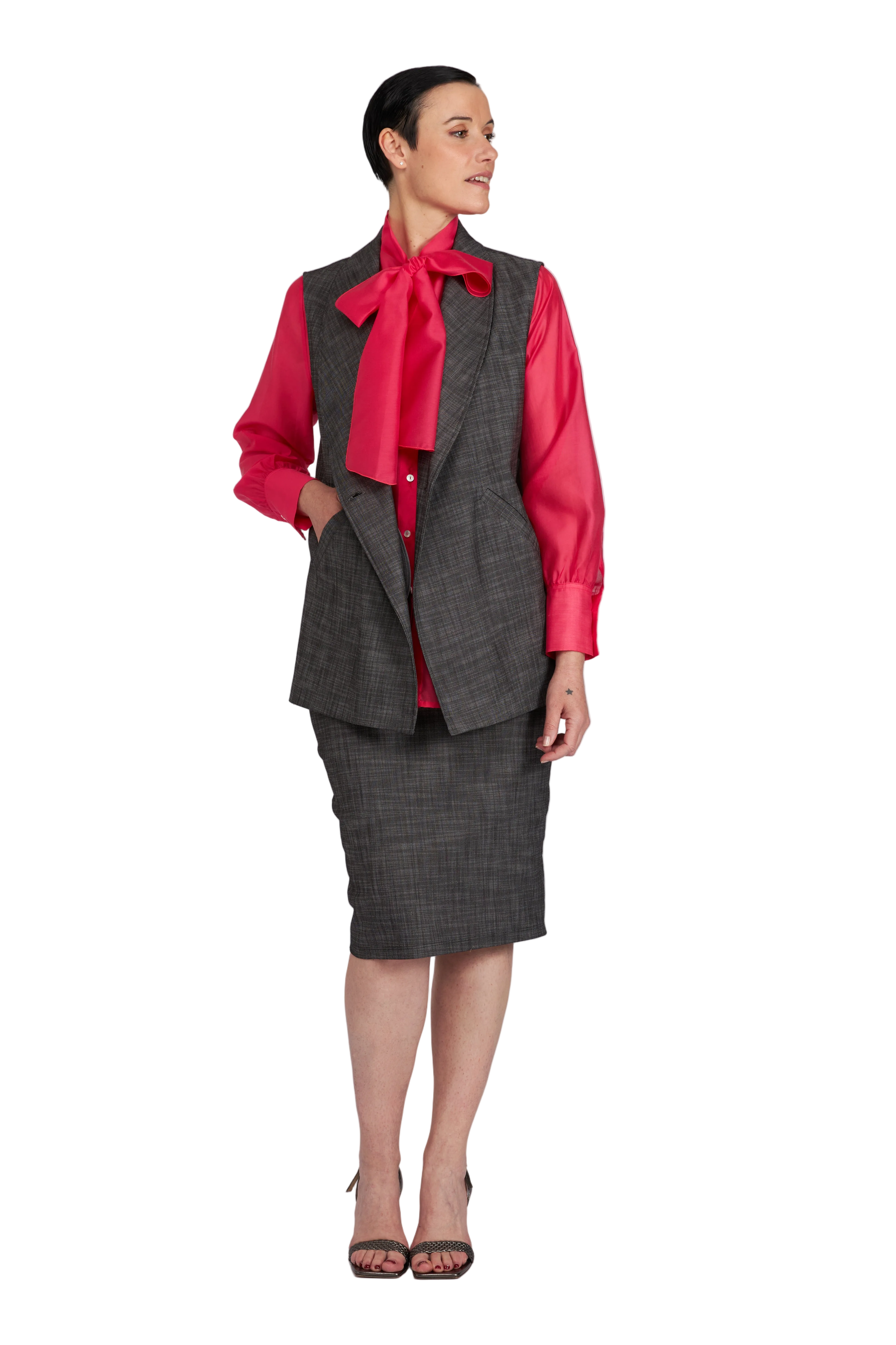 Look fiocco Fuxia e Antracite