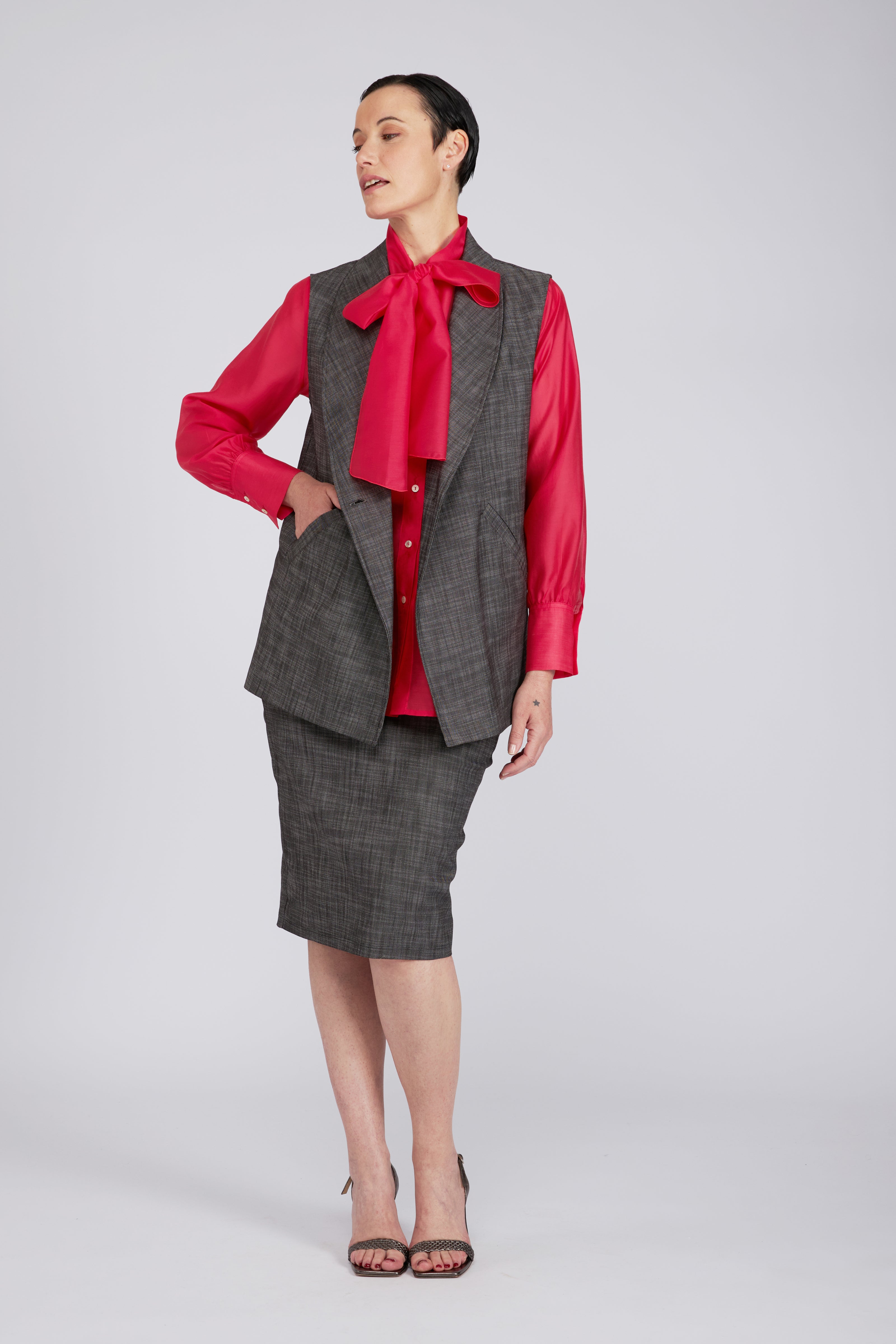 Look fiocco Fuxia e Antracite
