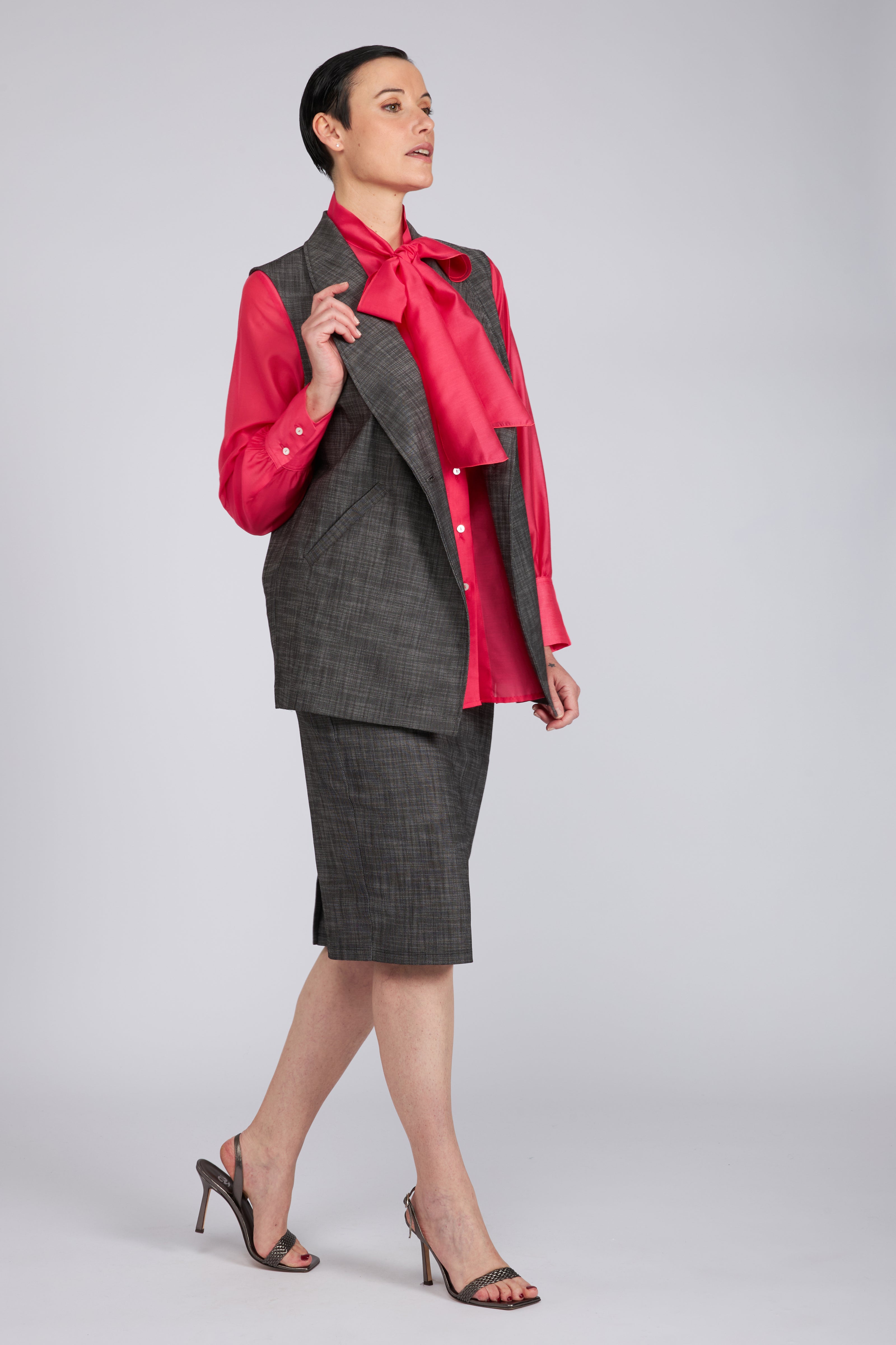 Look fiocco Fuxia e Antracite