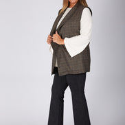 Gilet Kyoto scozzese beige nero oro