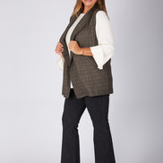 Gilet Kyoto scozzese beige nero oro