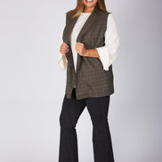Gilet Kyoto scozzese beige nero oro