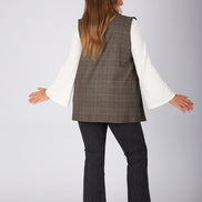 Gilet Kyoto scozzese beige nero oro