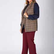 Gilet Kyoto scozzese tabacco blu vino