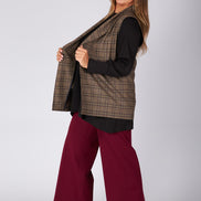 Gilet Kyoto scozzese tabacco blu vino
