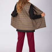 Gilet Kyoto scozzese tabacco blu vino