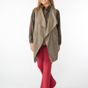 Gilet Barcelona principe di galles beige, nero e rosso