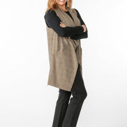 Gilet Barcelona principe di galles beige, nero e rosso