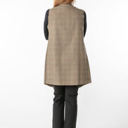 Gilet Barcelona principe di galles beige, nero e rosso