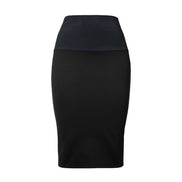 Gonna Tulip longuette punto Milano nero con baschina
