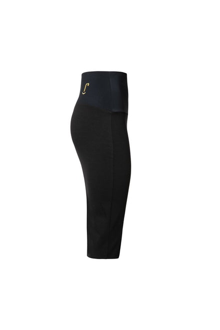 Gonna Tulip longuette punto Milano nero con baschina