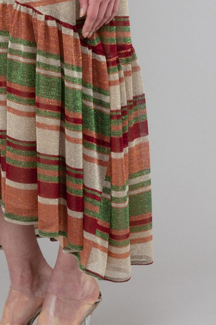 Gonna Cannes lunga in maglina con baschina