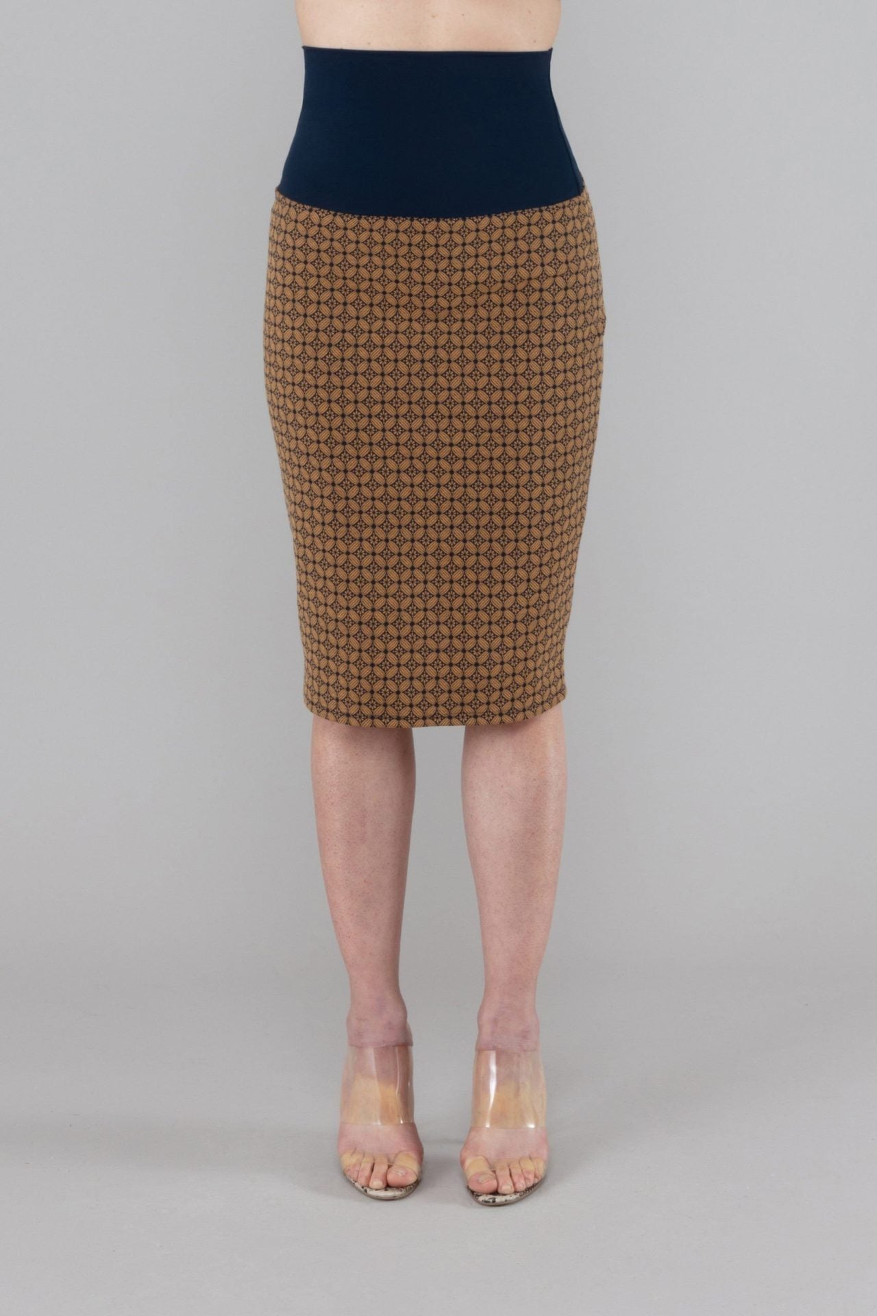 Gonna Tulip longuette jacquard con baschina