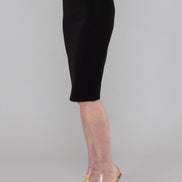 Gonna Tulip longuette punto Milano nero con baschina