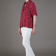 Panta Audrey punto milano cotone bianco