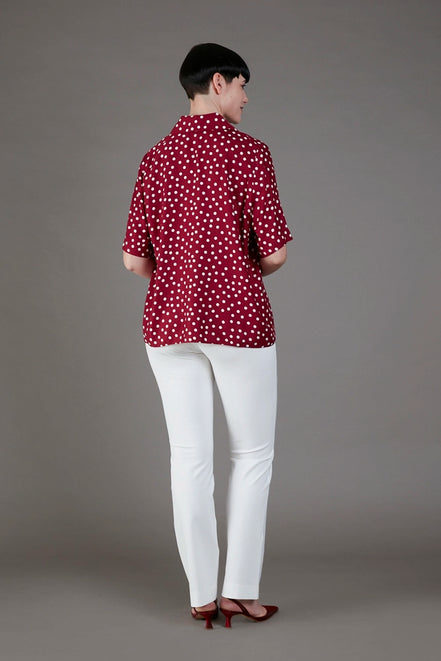 Panta Audrey punto milano cotone bianco