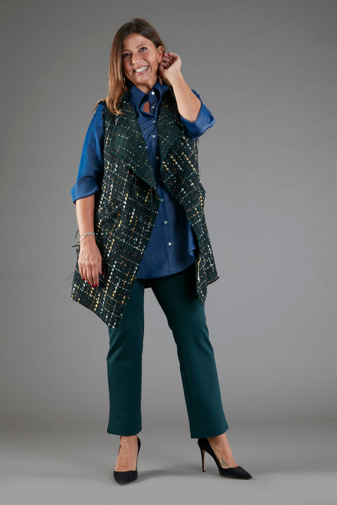 Camicia Milano in satin effetto jeans