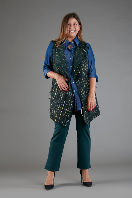 Gilet Barcelona bouclè verde