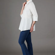 Camicia Milano in plumetis panna