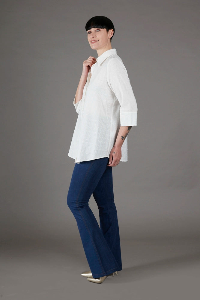 Camicia Milano in plumetis panna