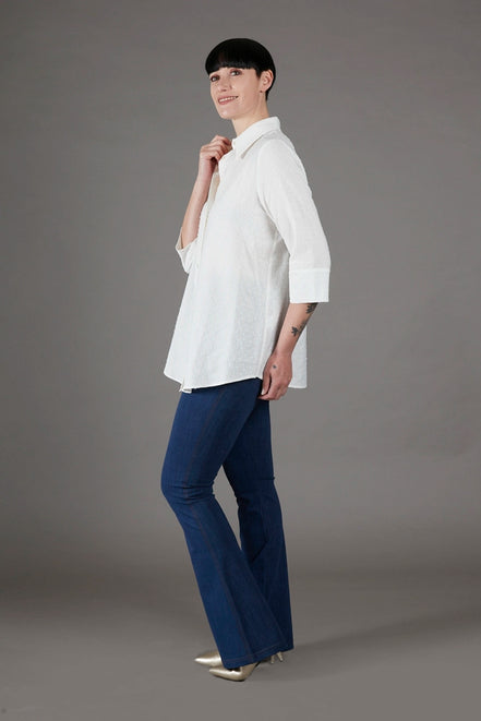 Camicia Milano in plumetis panna