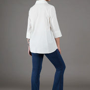 Camicia Milano in plumetis panna