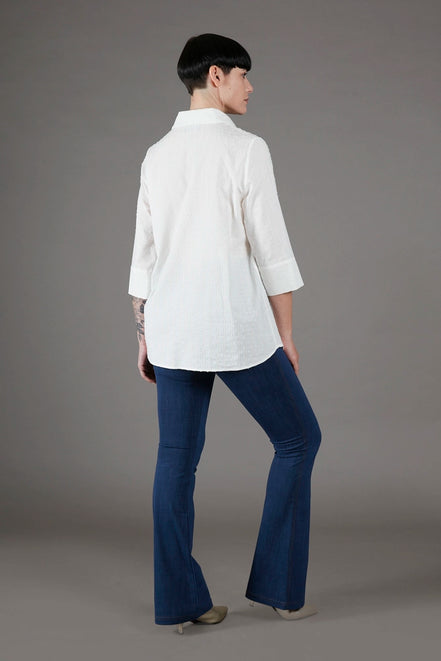 Camicia Milano in plumetis panna