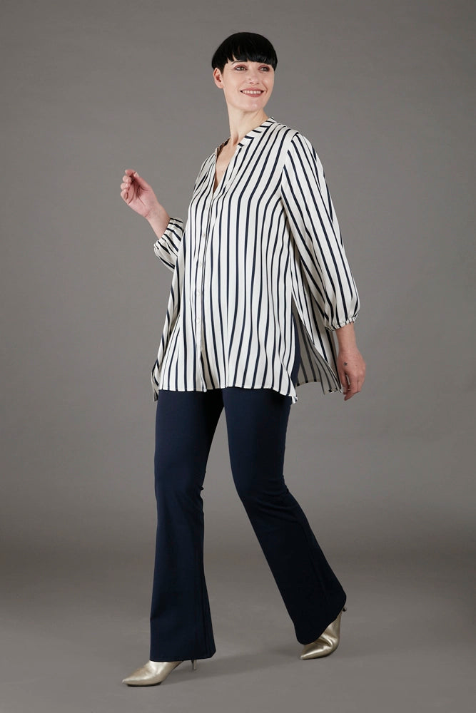 Panta Milano in punto milano cotone blu navy