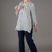Panta Milano in punto milano cotone blu navy