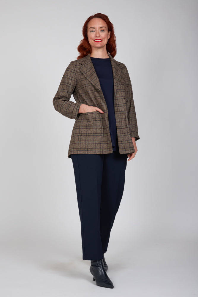 Panta Torino crepe cady blu