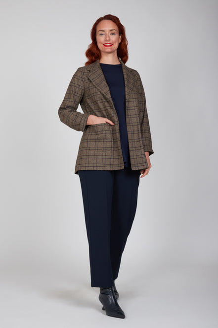 Panta Torino crepe cady blu