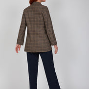 Giacca Berlin blazer scozzese mocha blu vino