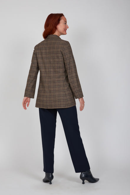 Giacca Berlin blazer scozzese mocha blu vino