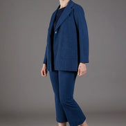 Blazer Berlin punto milano cotone blu chiaro delavè