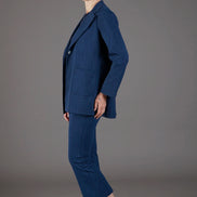 Blazer Berlin punto milano cotone blu chiaro delavè