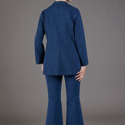 Blazer Berlin punto milano cotone blu chiaro delavè
