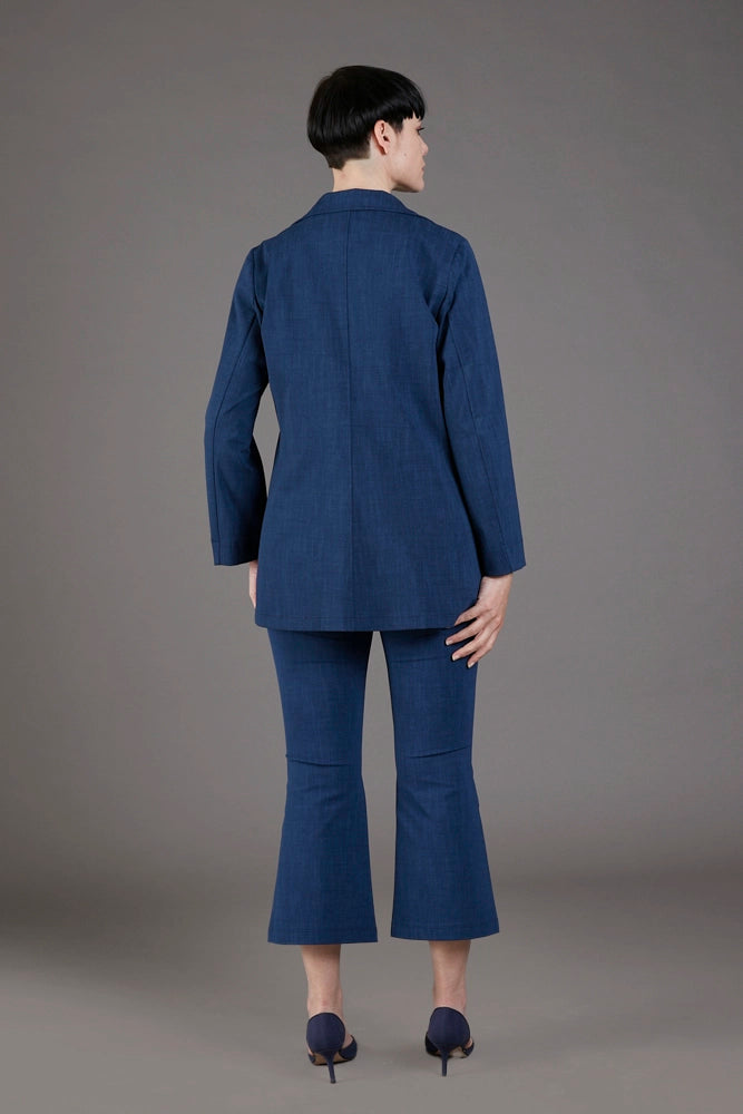 Blazer Berlin punto milano cotone blu chiaro delavè