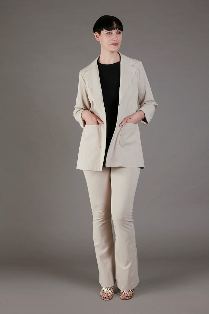 Berlin Blazer in Washed Ecru Jersey