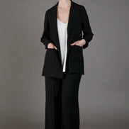 Panta Firenze crepe satin nero con baschina